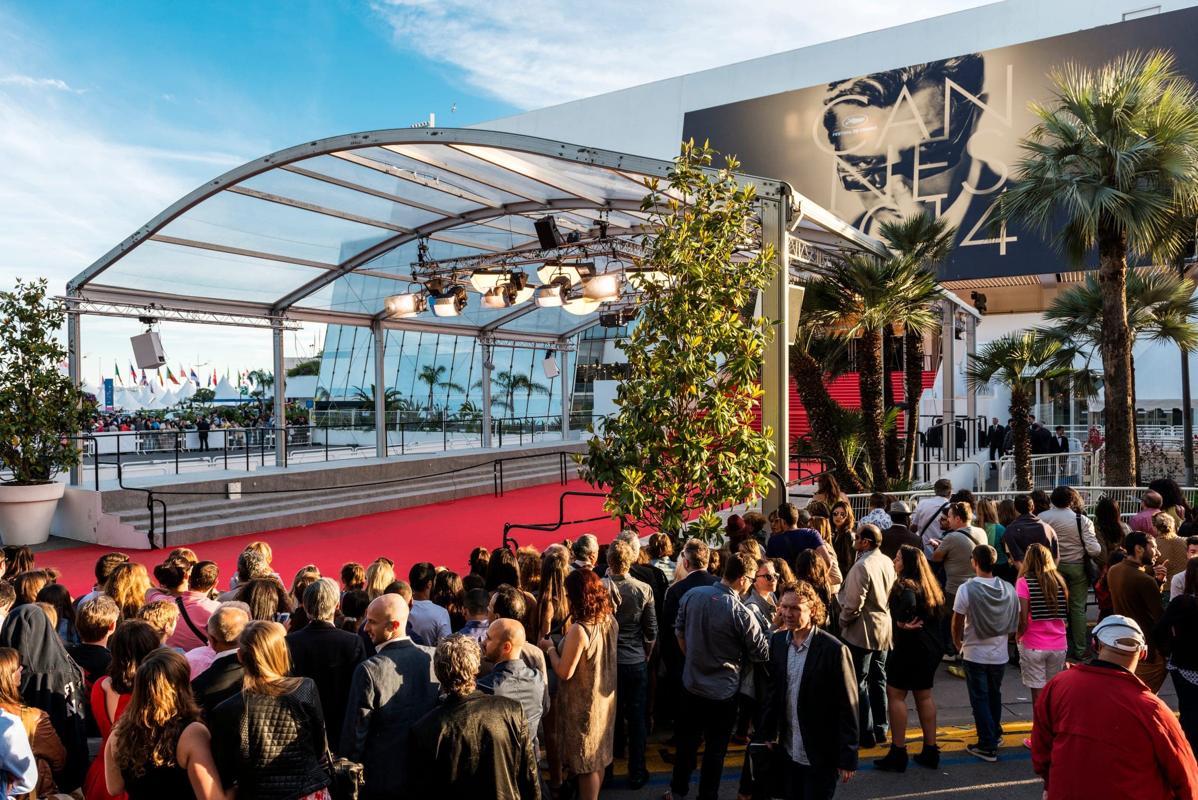 The Palais surrounds on a screening evening.